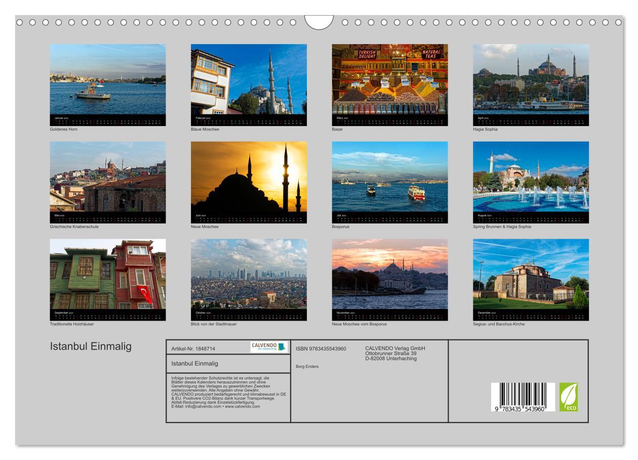 Bild: 9783435543960 | Istanbul Einmalig (Wandkalender 2025 DIN A3 quer), CALVENDO...