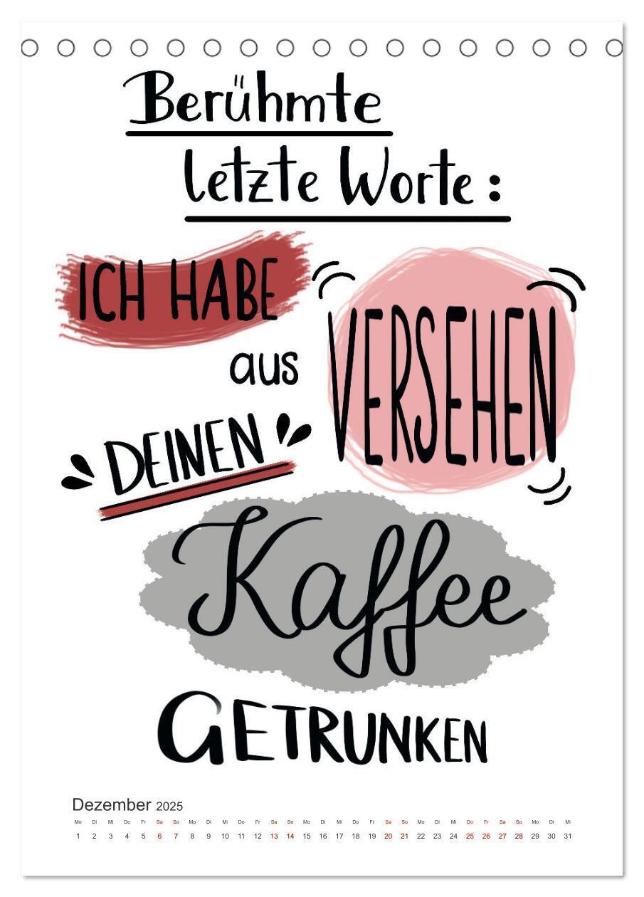 Bild: 9783435896578 | Kaffee liebt dich (Tischkalender 2025 DIN A5 hoch), CALVENDO...