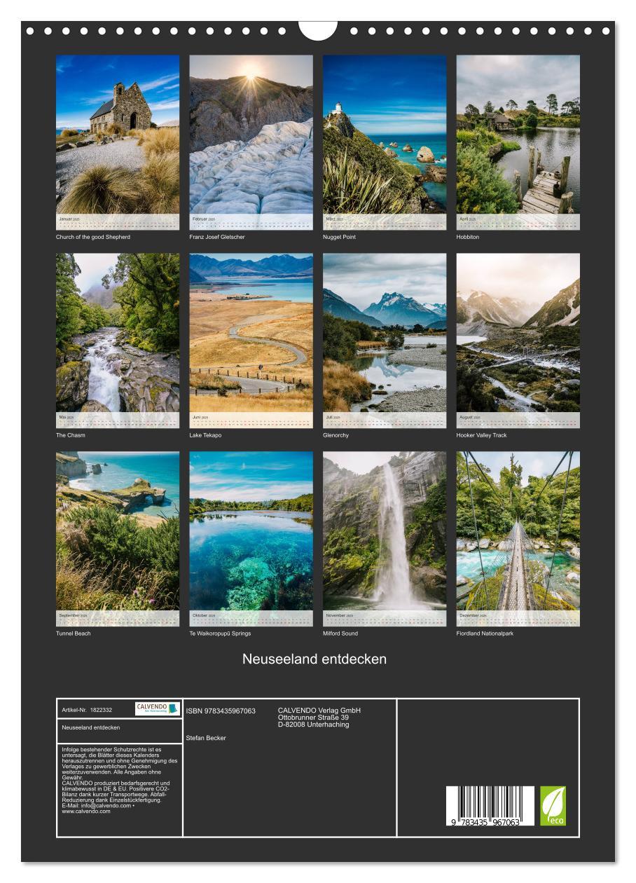 Bild: 9783435967063 | Neuseeland entdecken (Wandkalender 2025 DIN A3 hoch), CALVENDO...