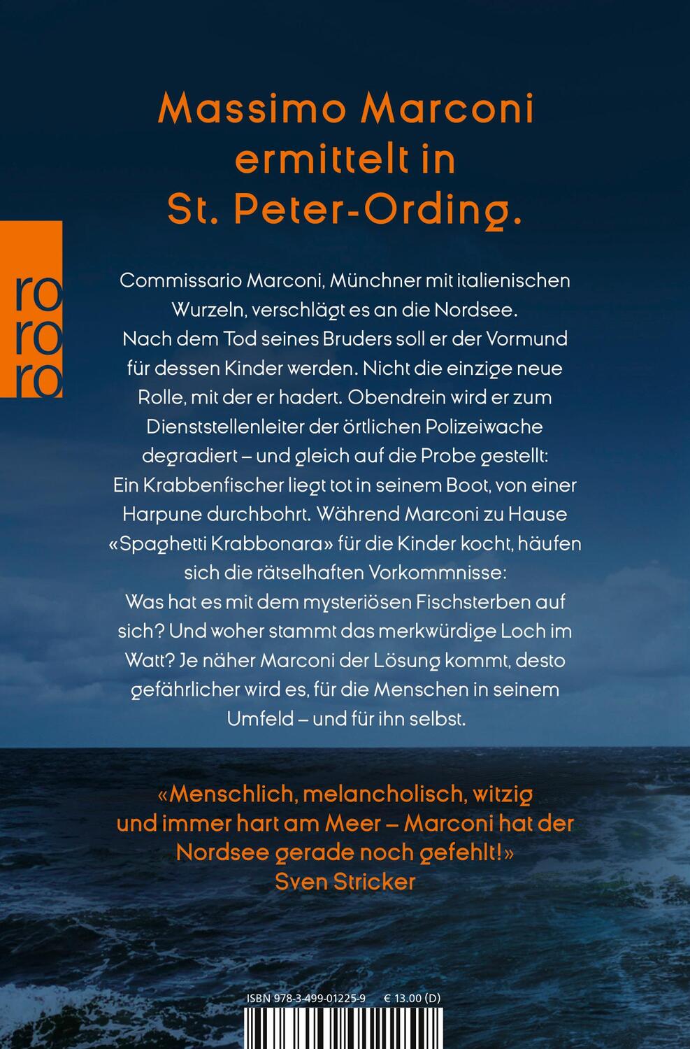 Rückseite: 9783499012259 | Marconi und der tote Krabbenfischer | Ein St.-Peter-Ording-Krimi