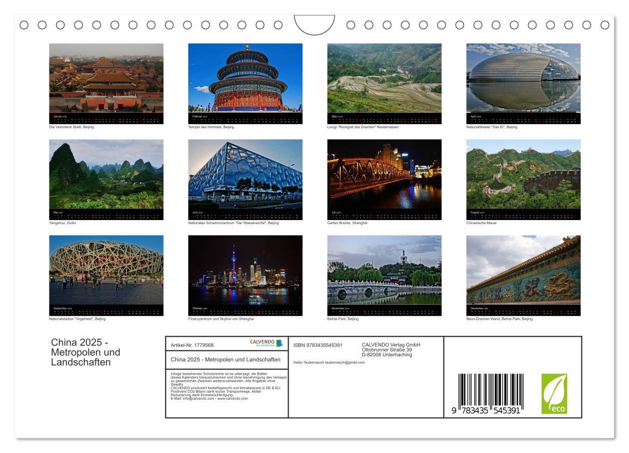 Bild: 9783435545391 | China 2025 - Metropolen und Landschaften (Wandkalender 2025 DIN A4...