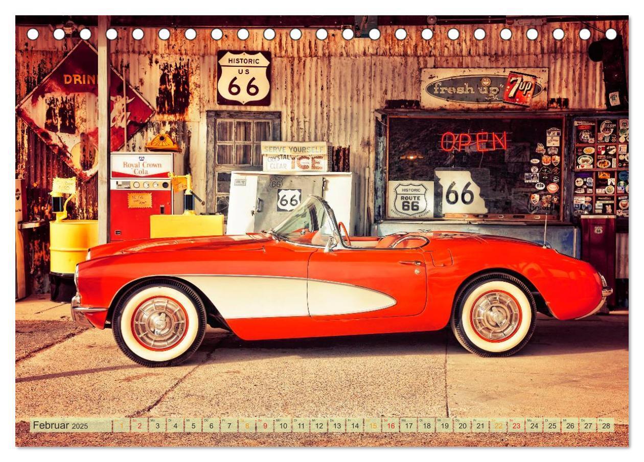 Bild: 9783435479214 | Nostalgie auf 2451 Meilen - Route 66 (Tischkalender 2025 DIN A5...