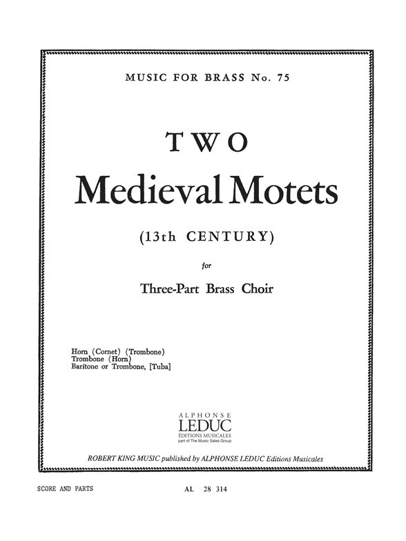 Cover: 9790046283147 | Two Medieval Motets | Robert King | Music for Brass (Robert King)