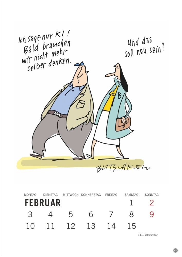 Bild: 9783756408665 | Peter Butschkow: Cartoon-Kracher Halbmonatskalender 2025 | Butschkow