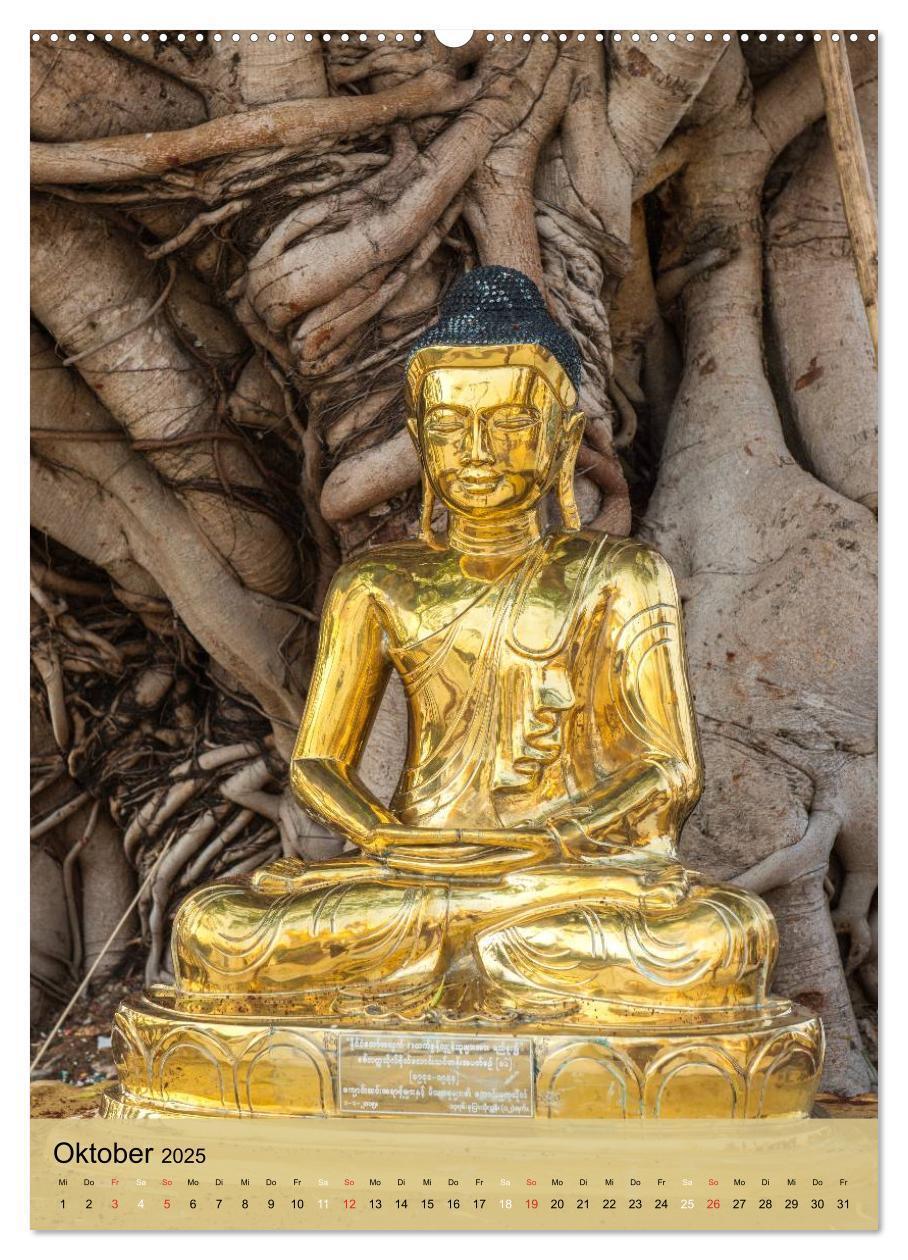 Bild: 9783457009925 | BUDDHA in GOLD (Wandkalender 2025 DIN A2 hoch), CALVENDO...