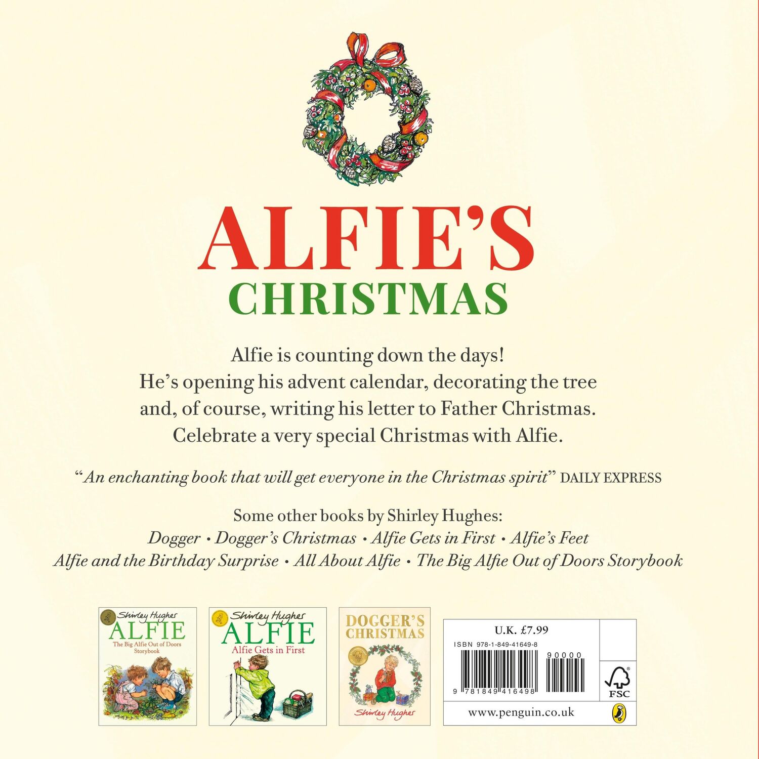 Rückseite: 9781849416498 | Alfie's Christmas | Shirley Hughes | Taschenbuch | Alfie | Englisch