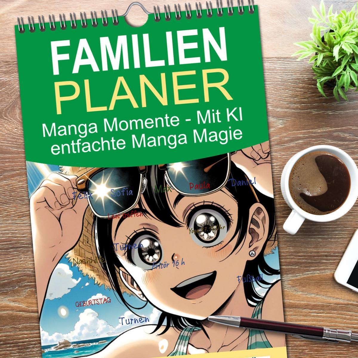 Bild: 9783457188316 | Familienplaner 2025 - Manga Momente - Mit KI entfachte Manga Magie...