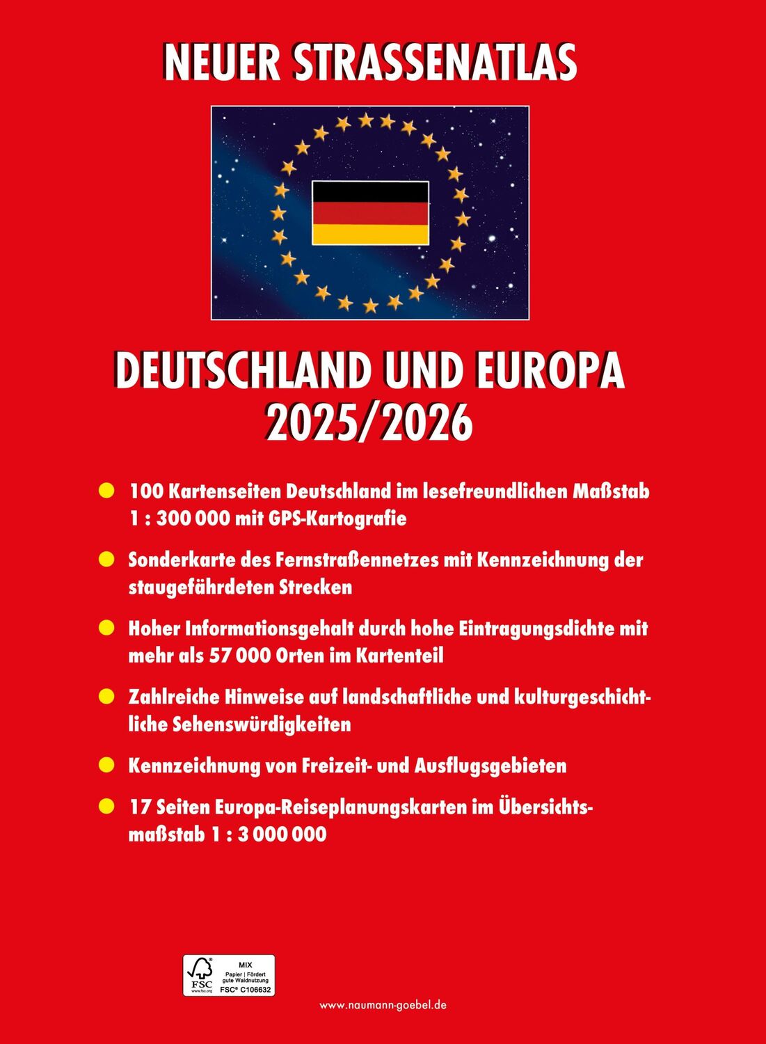 Rückseite: 9783625143345 | Neuer Straßenatlas Deutschland/Europa 2025/2026 | Taschenbuch | 168 S.