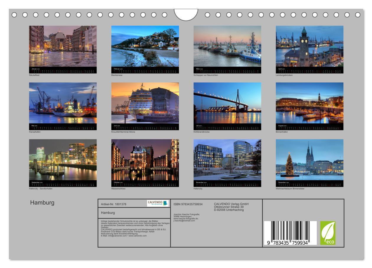 Bild: 9783435759934 | Hamburg (Wandkalender 2025 DIN A4 quer), CALVENDO Monatskalender