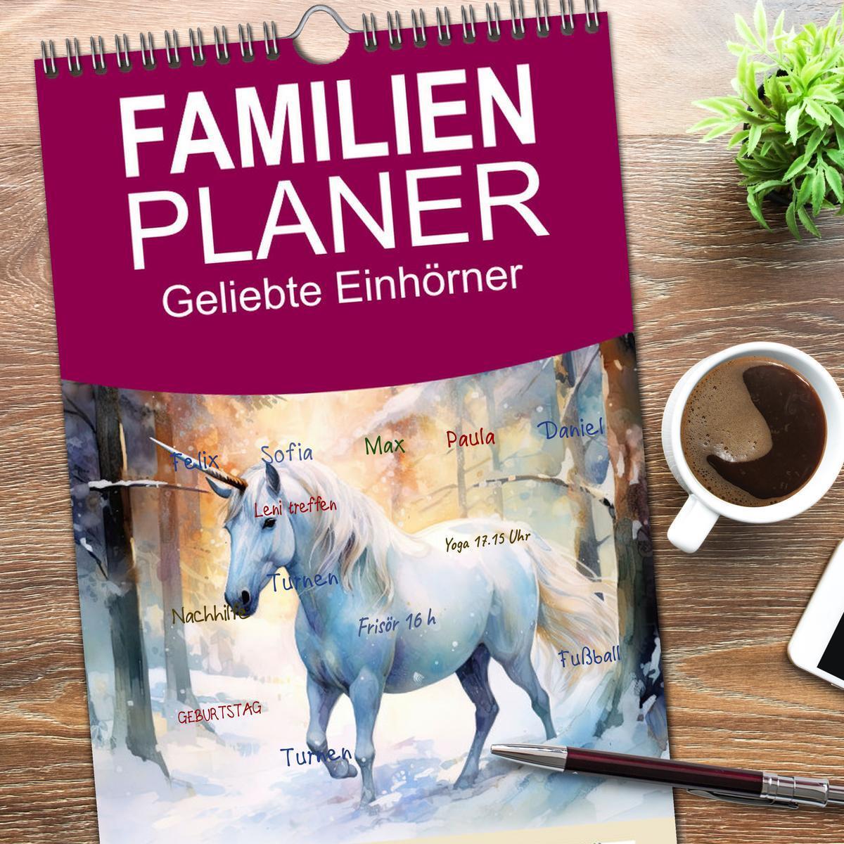 Bild: 9783457094372 | Familienplaner 2025 - Geliebte Einhörner mit 5 Spalten...