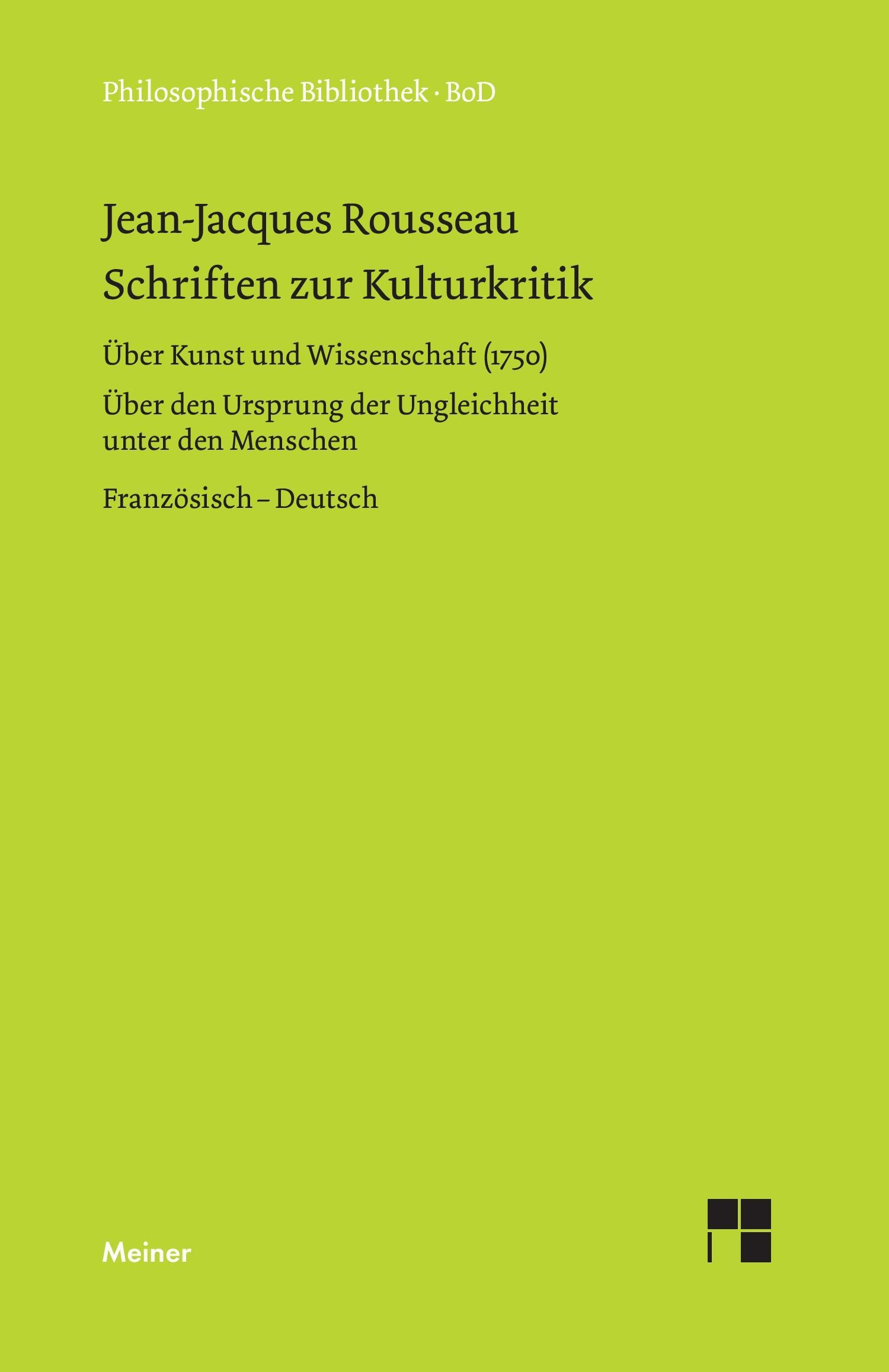 Cover: 9783787312009 | Schriften zur Kulturkritik | Jean J Rousseau | Buch | 468 S. | Deutsch