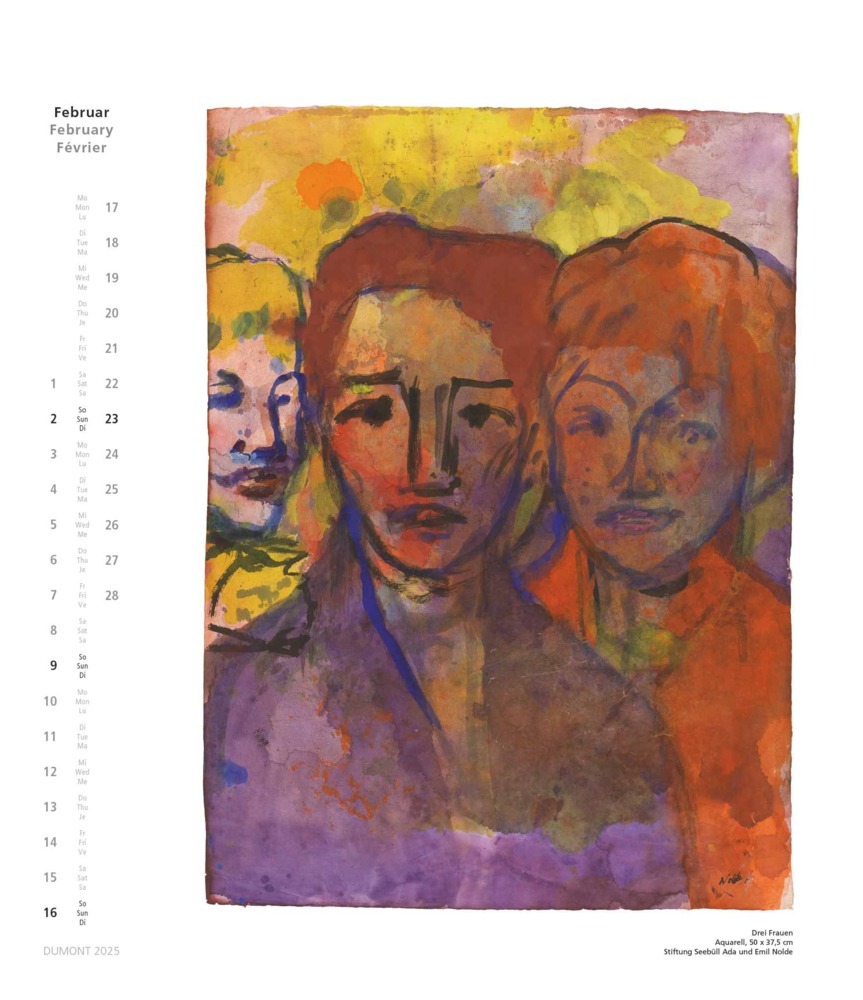 Bild: 4250809652979 | DUMONT - Emil Nolde 2025 Kunstkalender, 34,5x40cm, Wandkalender mit...