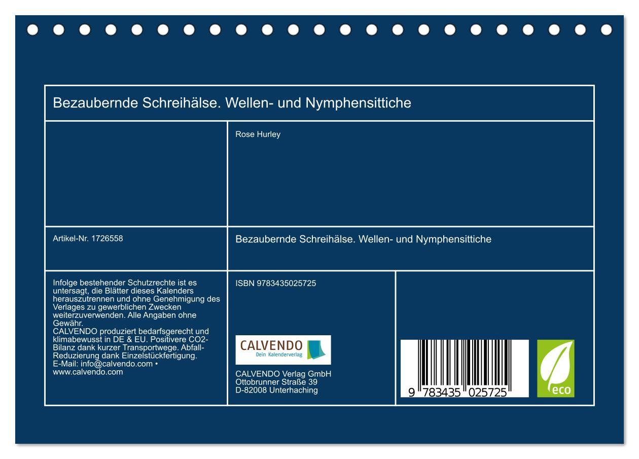 Bild: 9783435025725 | Bezaubernde Schreihälse. Wellen- und Nymphensittiche (Tischkalender...