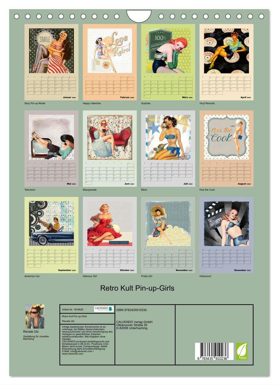 Bild: 9783435910236 | Retro Kult Pin-up-Girls (Wandkalender 2025 DIN A4 hoch), CALVENDO...