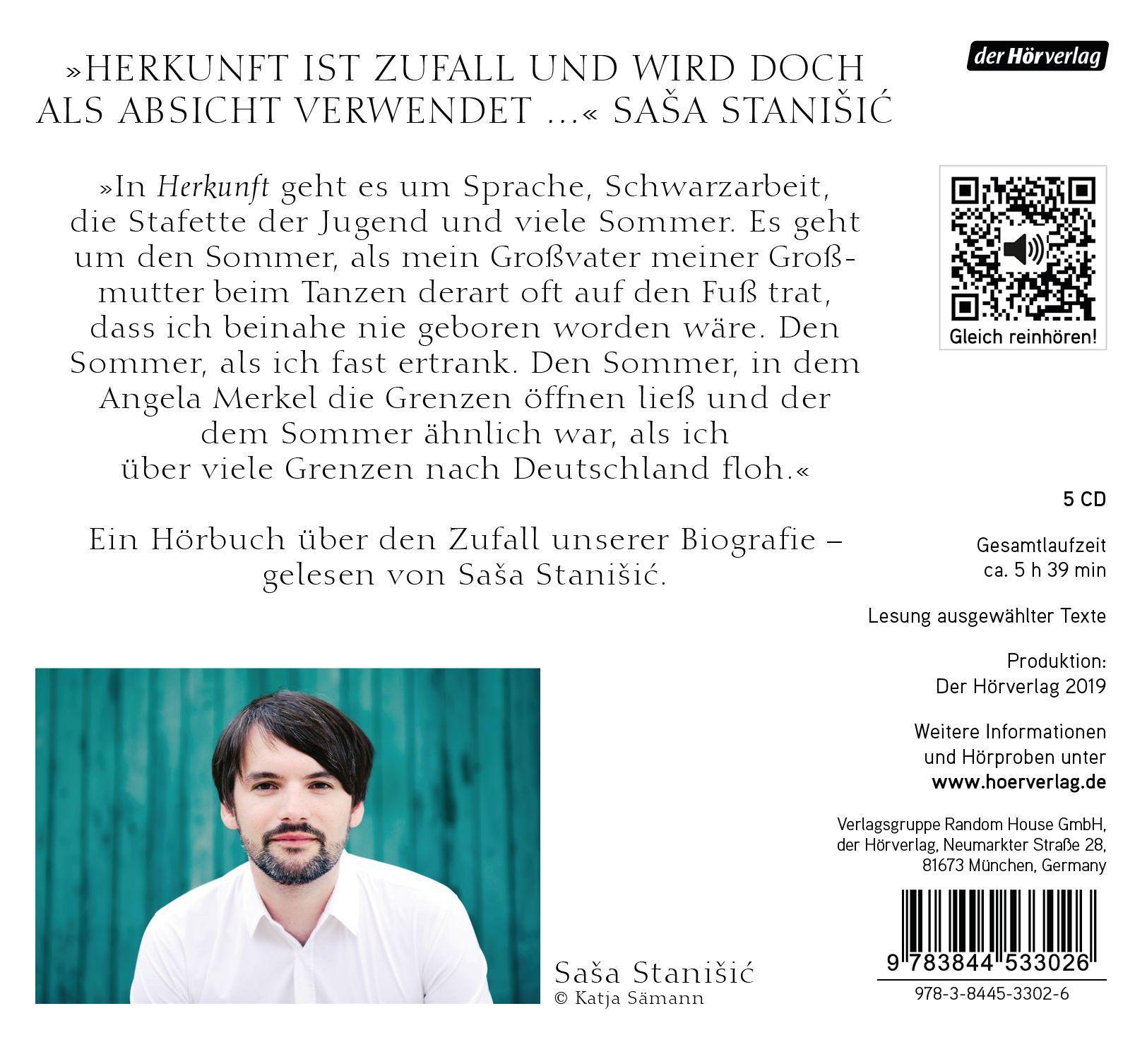 Bild: 9783844533026 | HERKUNFT | Sasa Stanisic | Audio-CD | 5 Audio-CDs | Deutsch | 2019