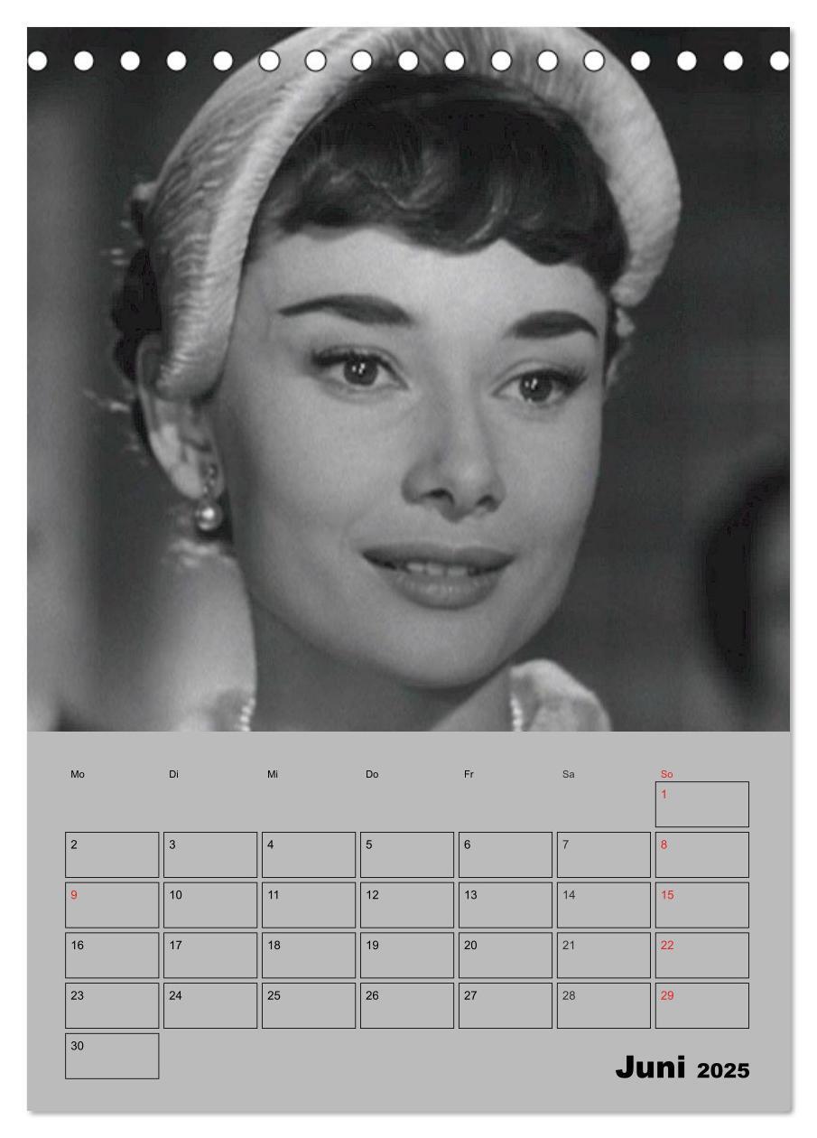 Bild: 9783457022719 | Hollywood-Diva. Audrey Hepburn (Tischkalender 2025 DIN A5 hoch),...