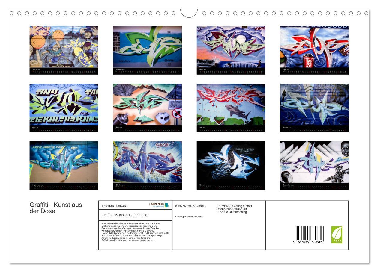 Bild: 9783435770816 | Graffiti - Kunst aus der Dose (Wandkalender 2025 DIN A3 quer),...