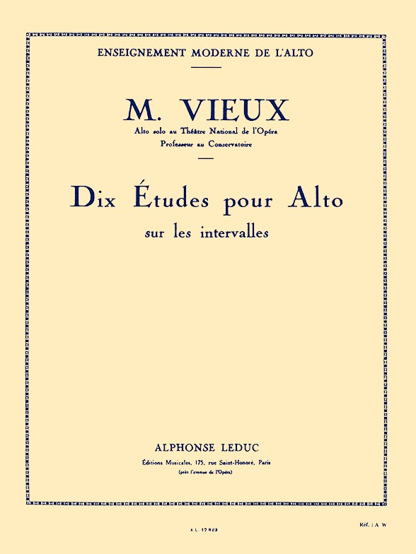 Cover: 9790046178238 | 10 Etudes sur les Intervalles | Maurice Vieux | Buch | Alphonse Leduc