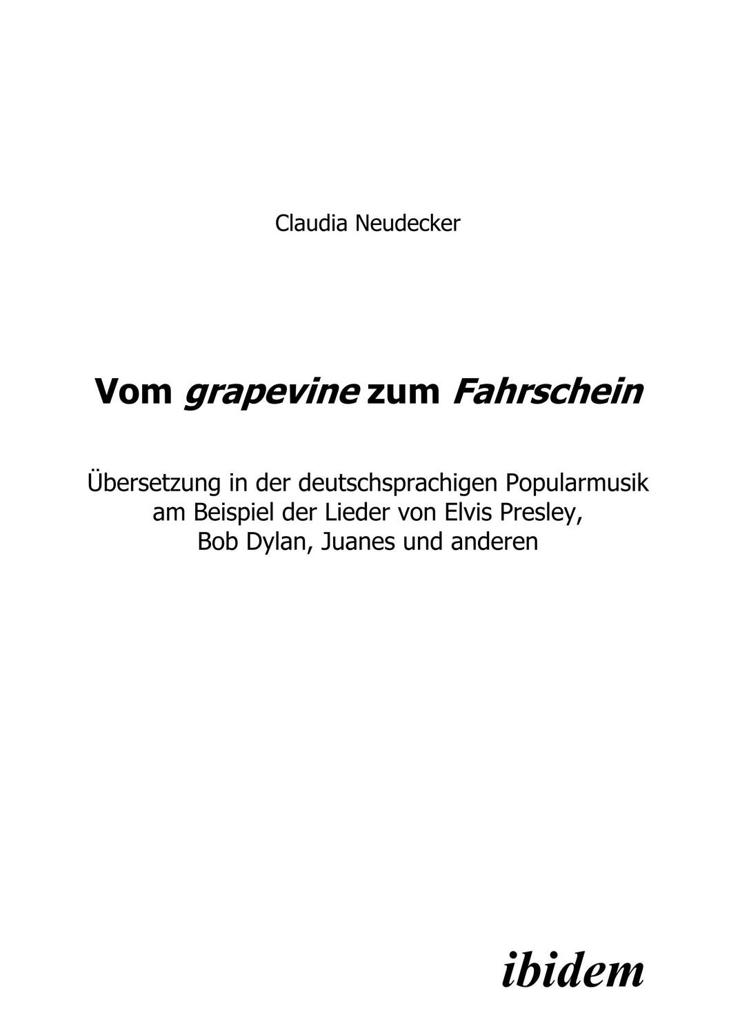 Cover: 9783898219419 | Vom grapevine zum Fahrschein. Übersetzung in der deutschsprachigen...