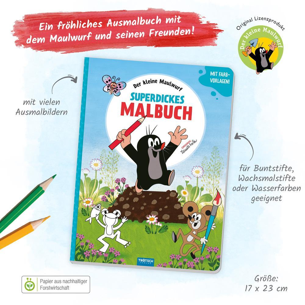 Bild: 9783988023605 | Trötsch Der kleine Maulwurf Superdickes Malbuch Ausmalbuch | KG | 2024