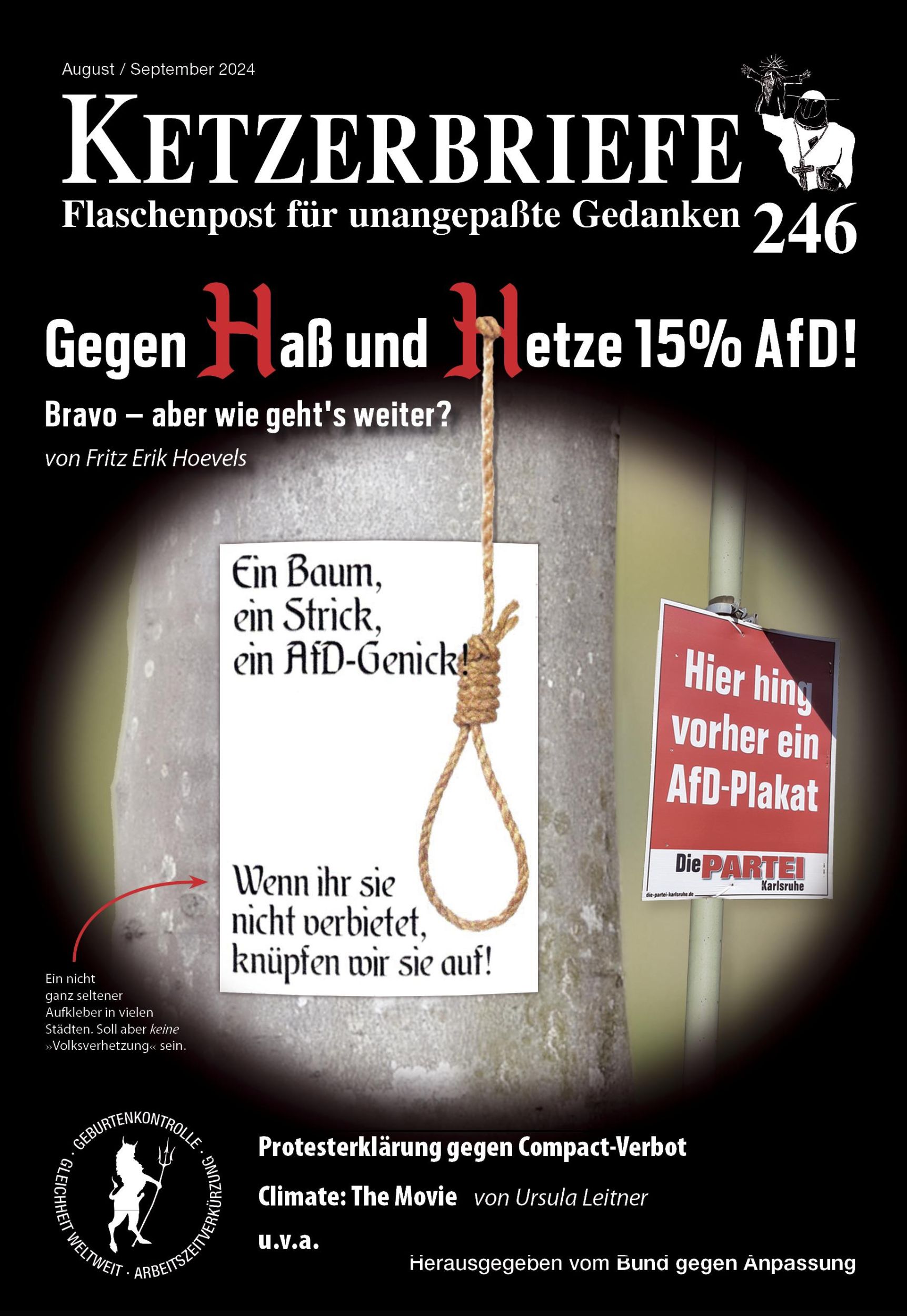 Cover: 9783894843090 | Gegen Haß und Hetze 15% AfD! Bravo - aber wie geht´s weiter? | Buch