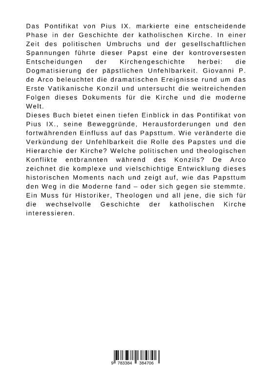 Rückseite: 9783384384706 | Der Papst der Unfehlbarkeit: Pius IX. und das Erste Vatikanische...