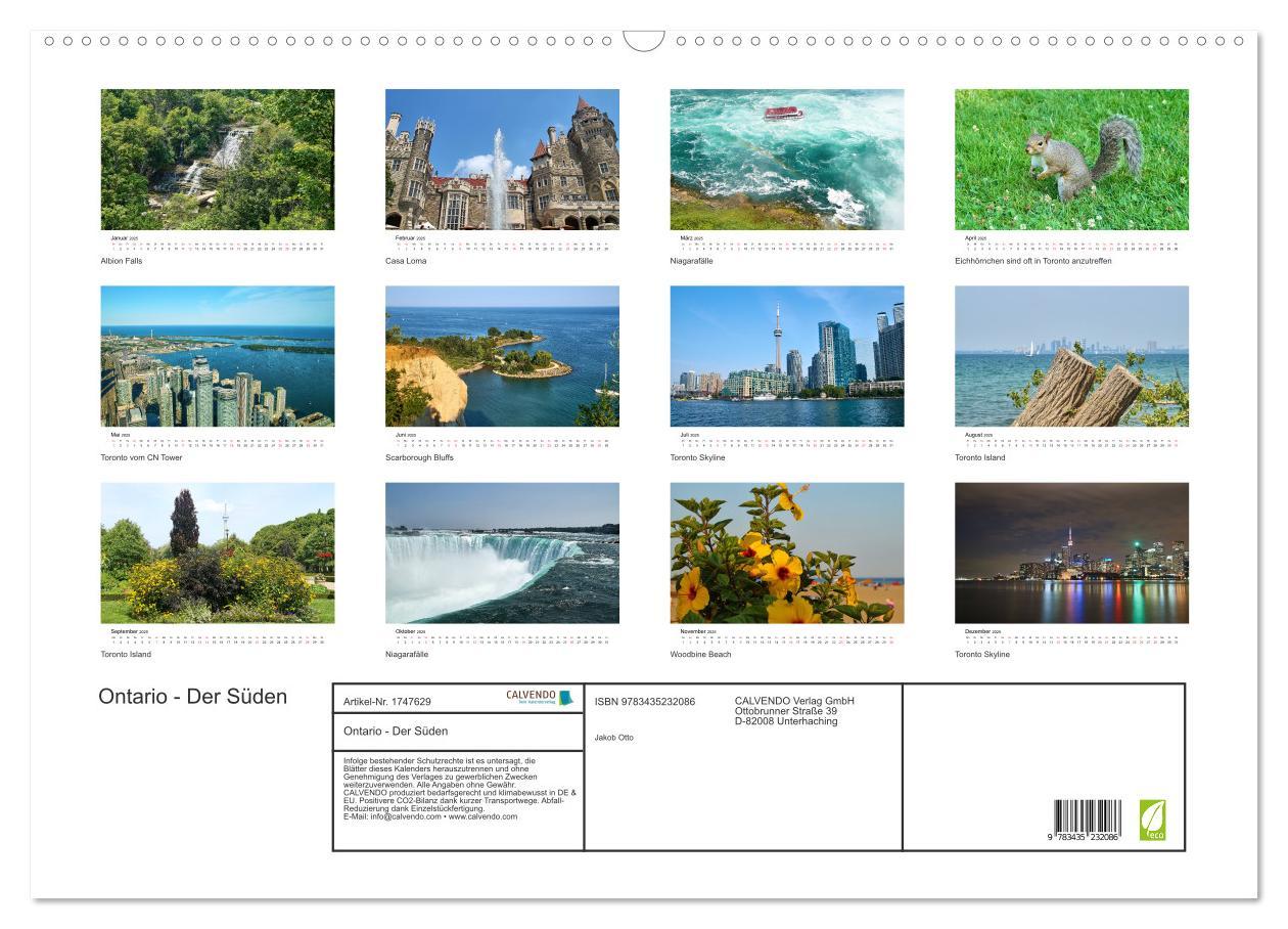 Bild: 9783435232086 | Ontario - Der Süden (Wandkalender 2025 DIN A2 quer), CALVENDO...