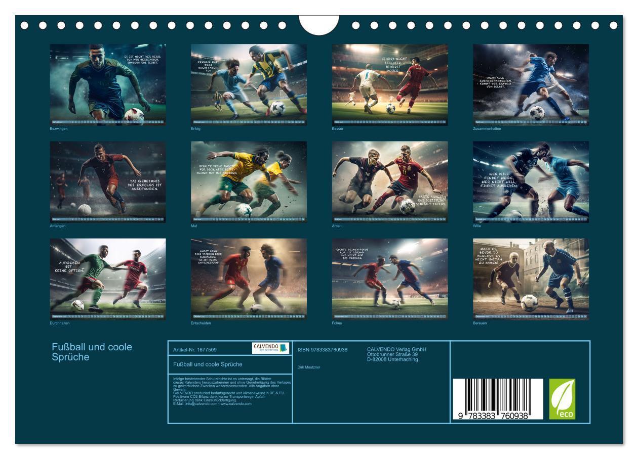 Bild: 9783383760938 | Fußball und coole Sprüche (Wandkalender 2025 DIN A4 quer), CALVENDO...