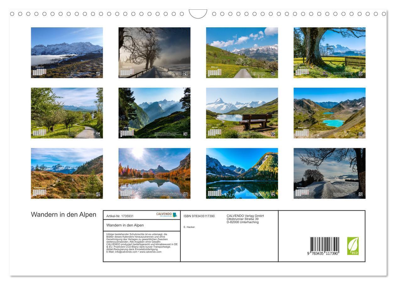 Bild: 9783435117390 | Wandern in den Alpen (Wandkalender 2025 DIN A3 quer), CALVENDO...