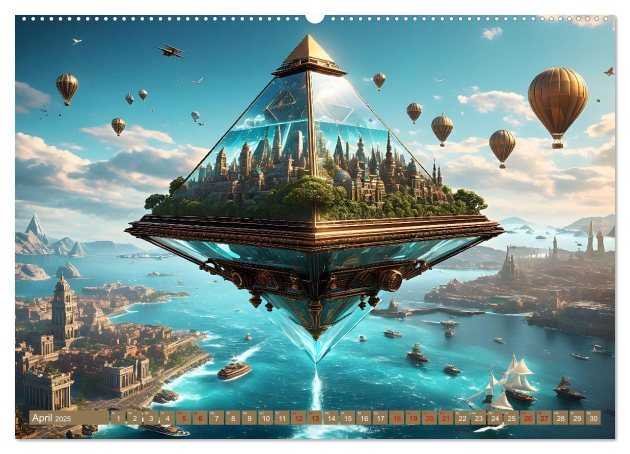 Bild: 9783457179833 | Steampunk Pyramidenwelt (Wandkalender 2025 DIN A2 quer), CALVENDO...