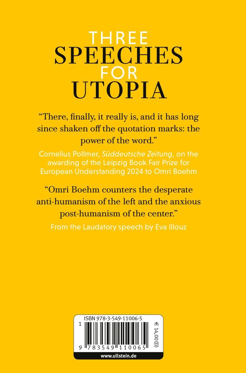 Rückseite: 9783549110065 | The Reality of Ideals | Three speeches for utopia | Omri Boehm | Buch