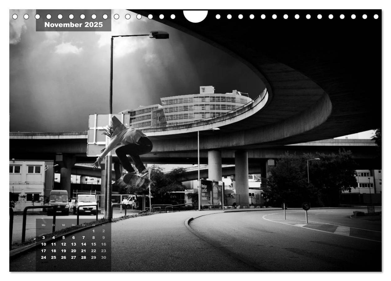 Bild: 9783435673100 | Skateboarden in Schwarz-Weiß (Wandkalender 2025 DIN A4 quer),...