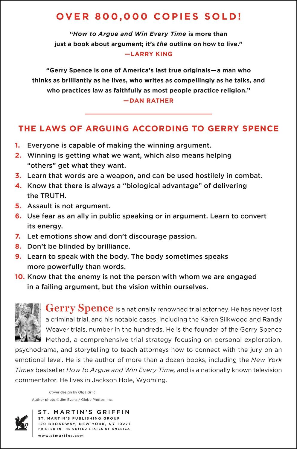 Rückseite: 9780312144777 | How to Argue &amp; Win Every Time | Gerry Spence | Taschenbuch | Englisch