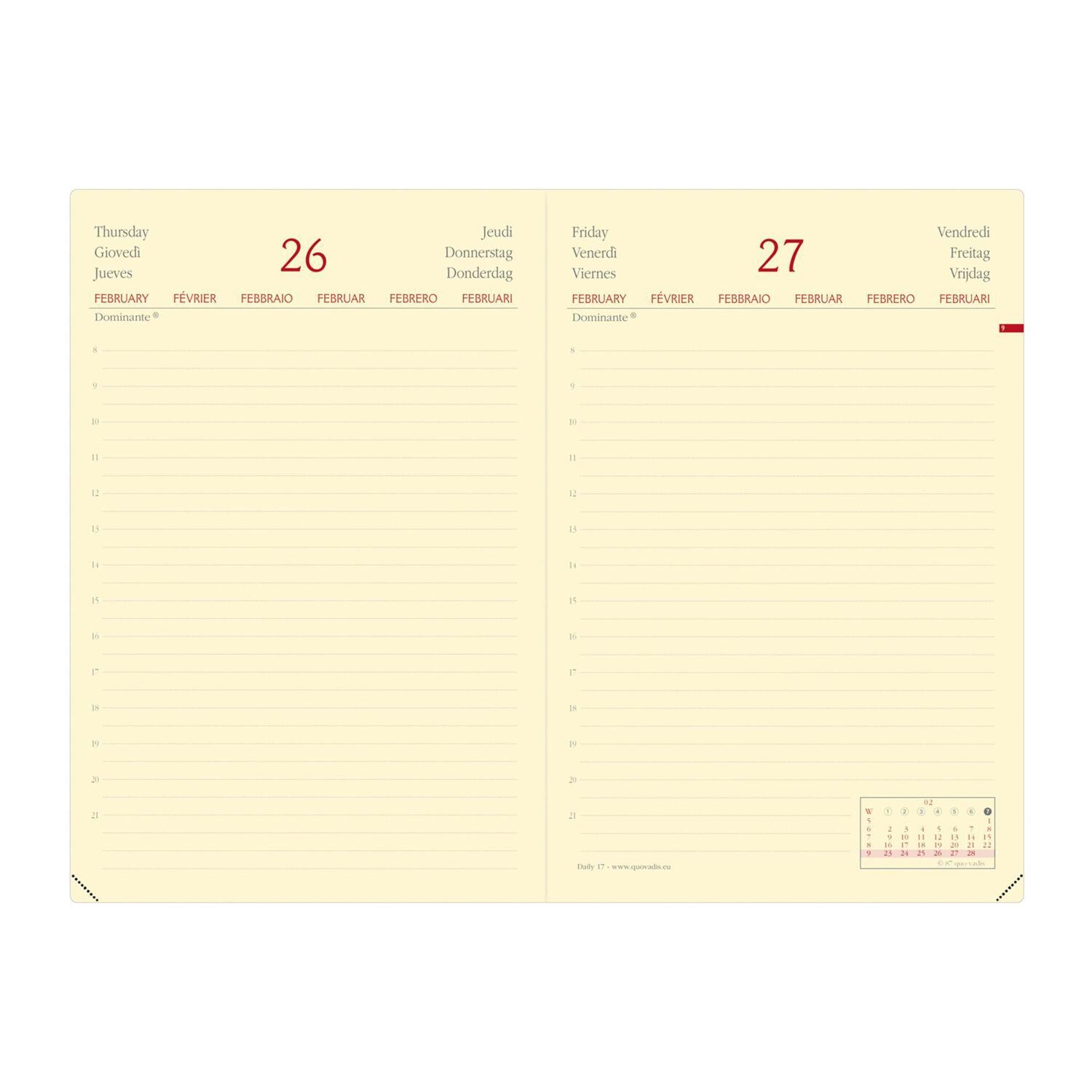 Bild: 3371010486861 | Daily 17 Silk schwarz 2025 | Kalender im Schreibtischformat | Vadis