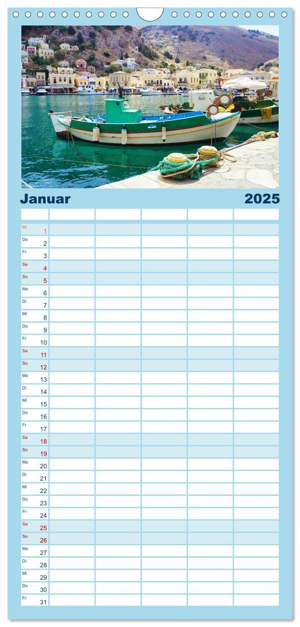 Bild: 9783457099537 | Familienplaner 2025 - Ein Tag auf Symi mit 5 Spalten (Wandkalender,...