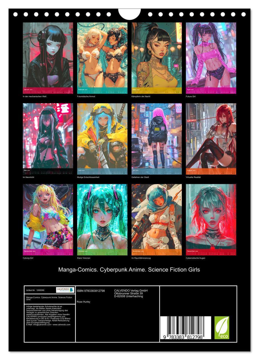 Bild: 9783383812798 | Manga-Comics. Cyberpunk Anime. Science Fiction Girls (Wandkalender...