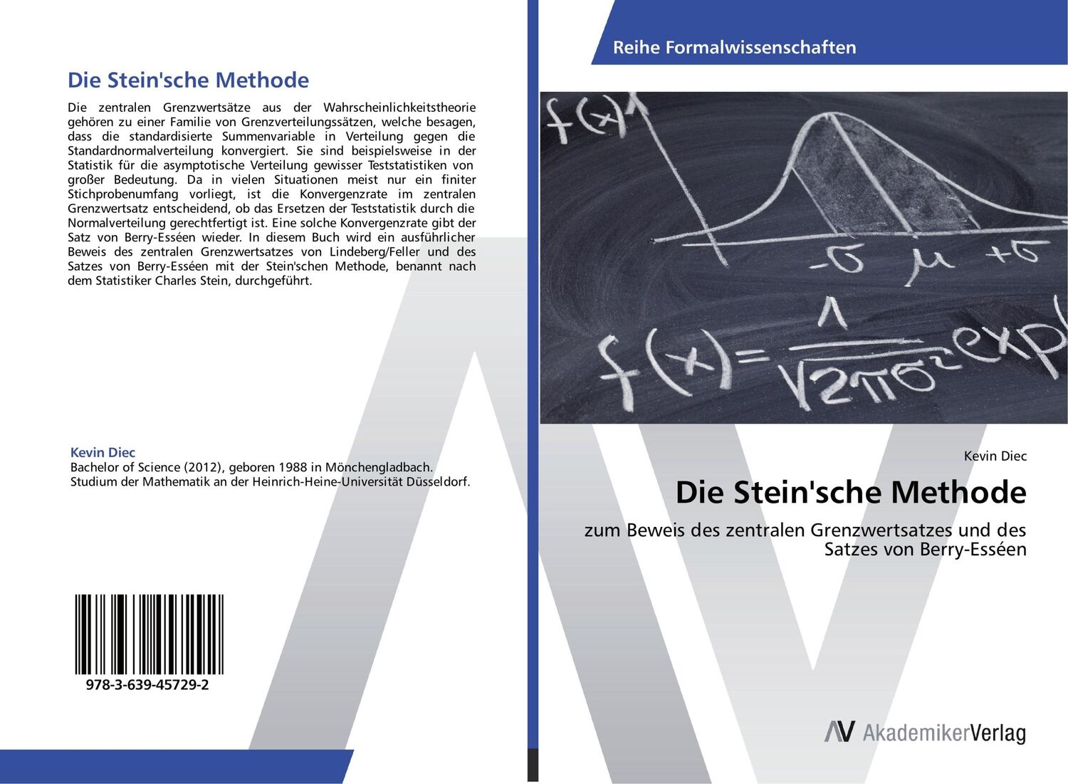 Cover: 9783639457292 | Die Stein'sche Methode | Kevin Diec | Taschenbuch | Paperback | 56 S.