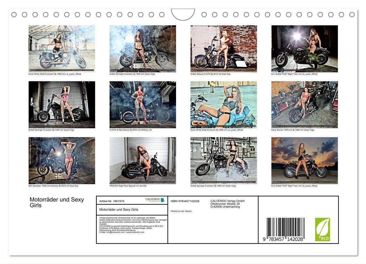 Bild: 9783457142028 | Motorräder und Sexy Girls (Wandkalender 2025 DIN A4 quer), CALVENDO...