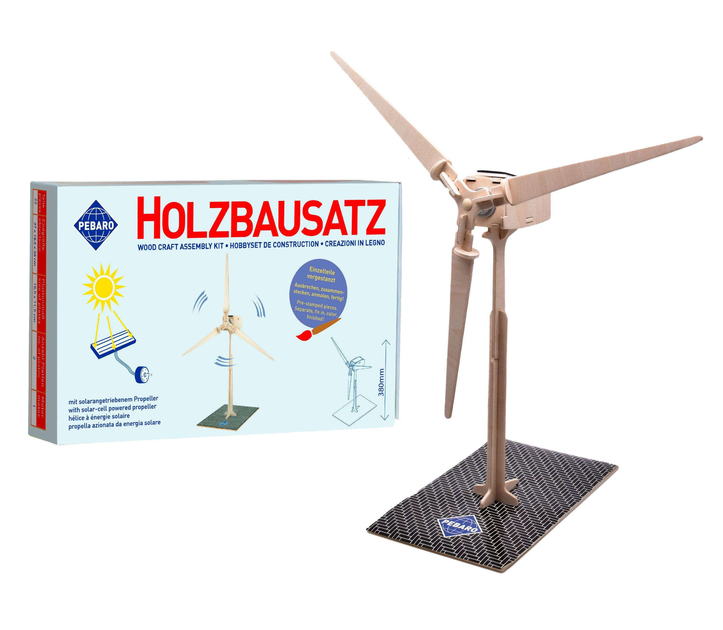 Cover: 4006094834206 | PEBARO 834/2 - Solar Holzbausatz Windrad, 22-teilig,...