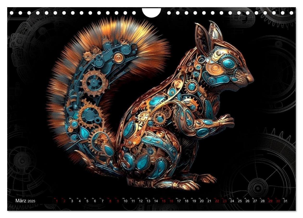 Bild: 9783383865404 | Mechanische Steampunk Tierwelt (Wandkalender 2025 DIN A4 quer),...