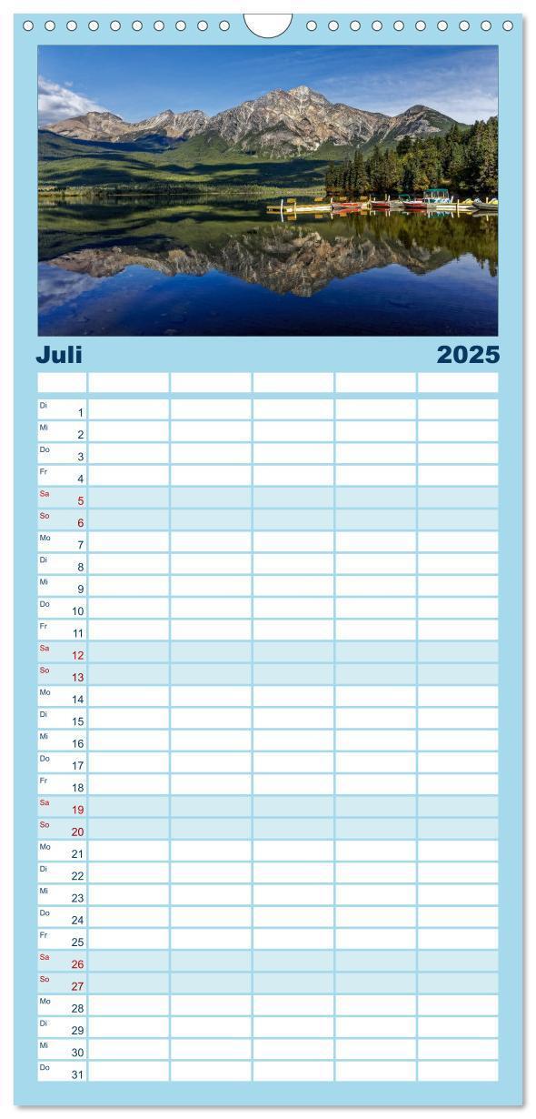 Bild: 9783457119617 | Familienplaner 2025 - West-Kanada mit 5 Spalten (Wandkalender, 21 x...