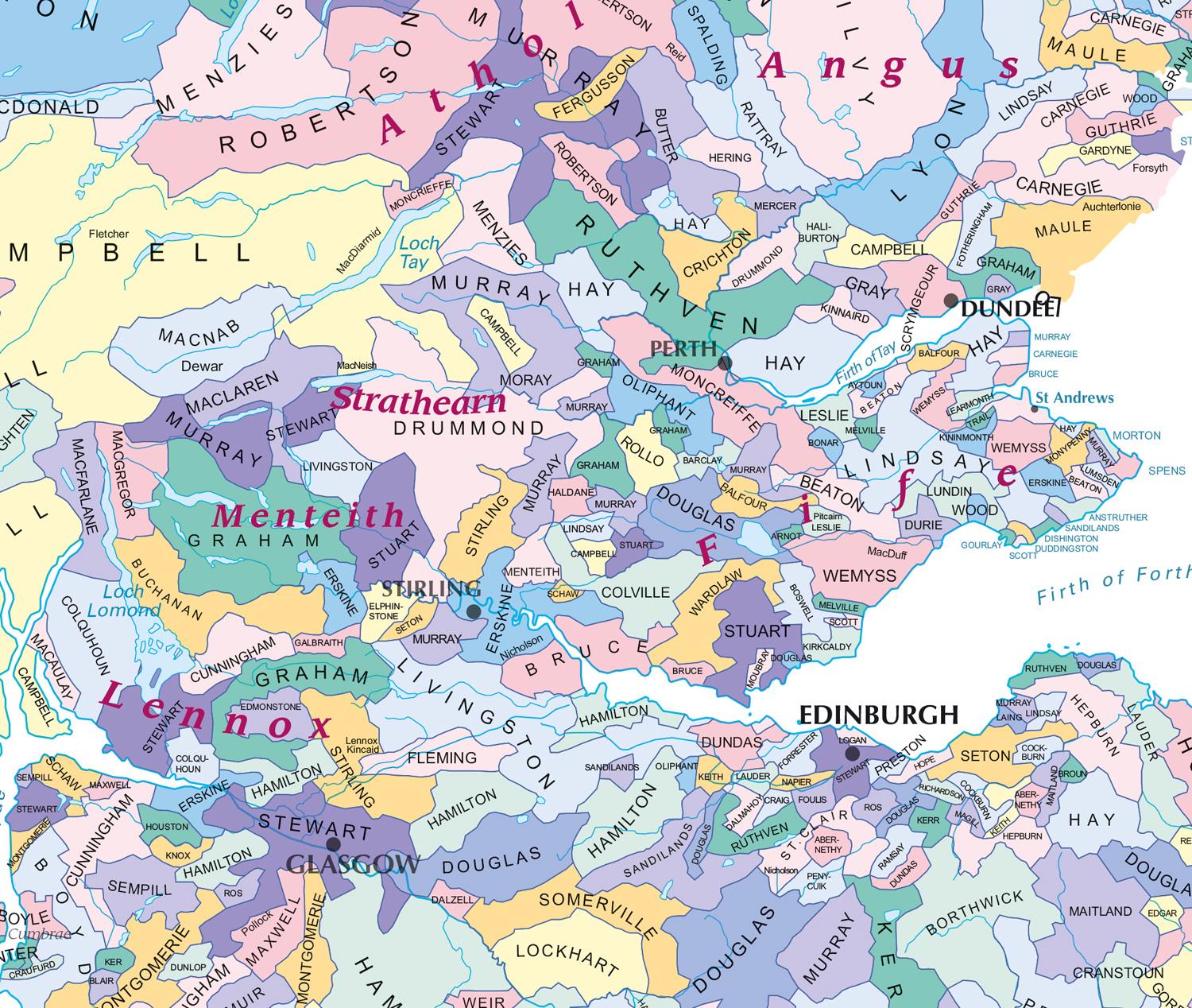 Bild: 9780008603014 | Collins Scotland Clans and Tartans Map | Collins Maps | (Land-)Karte