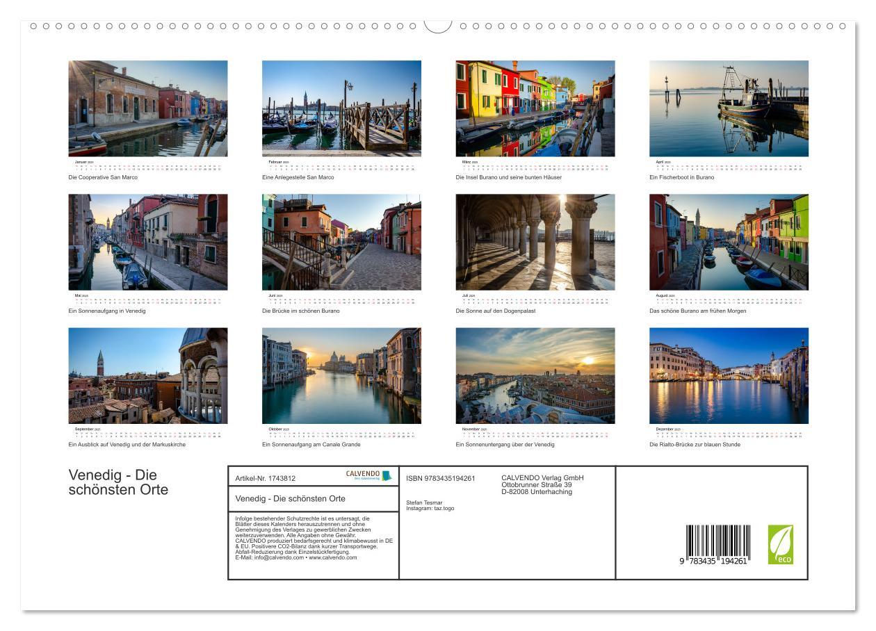 Bild: 9783435194261 | Venedig - Die schönsten Orte (hochwertiger Premium Wandkalender...