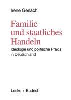 Cover: 9783810013514 | Familie und staatliches Handeln | Irene Gerlach | Taschenbuch | 383 S.