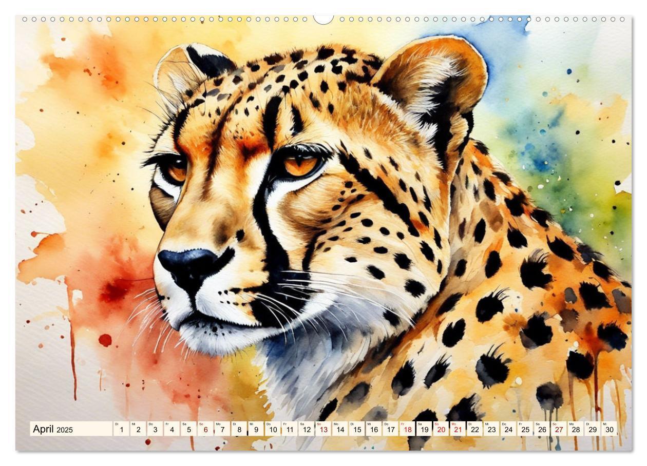 Bild: 9783383805844 | Zauberhafte Aquarelle von Afrikas Tierwelt (Wandkalender 2025 DIN...