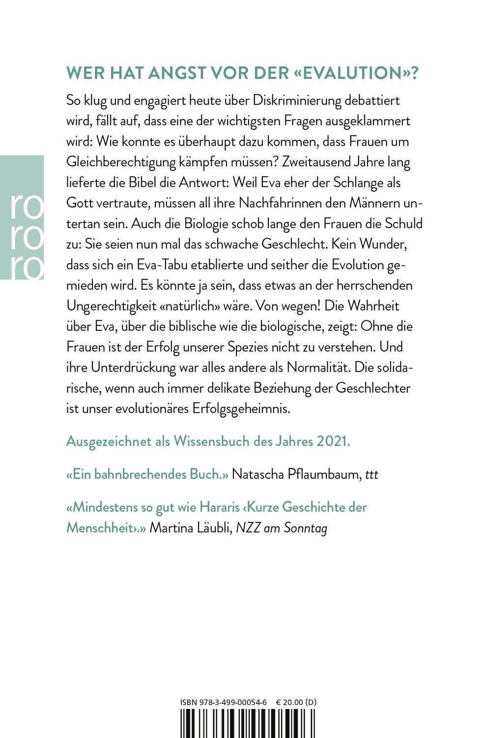 Rückseite: 9783499000546 | Die Wahrheit über Eva | Carel van Schaik (u. a.) | Taschenbuch | 2022