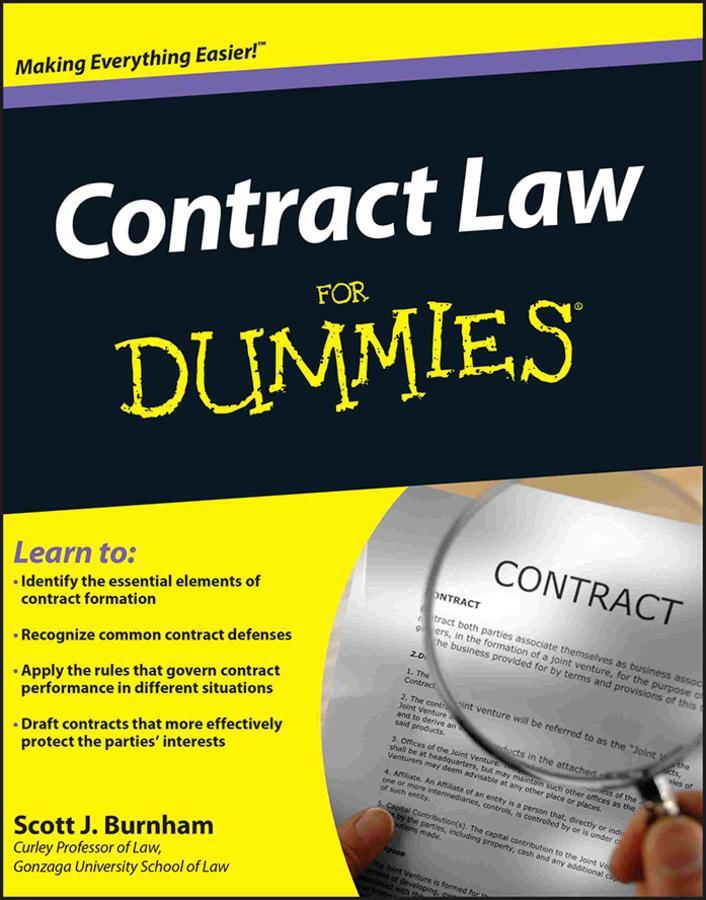 Cover: 9781118092736 | Contract Law For Dummies | Scott J. Burnham | Taschenbuch | Englisch