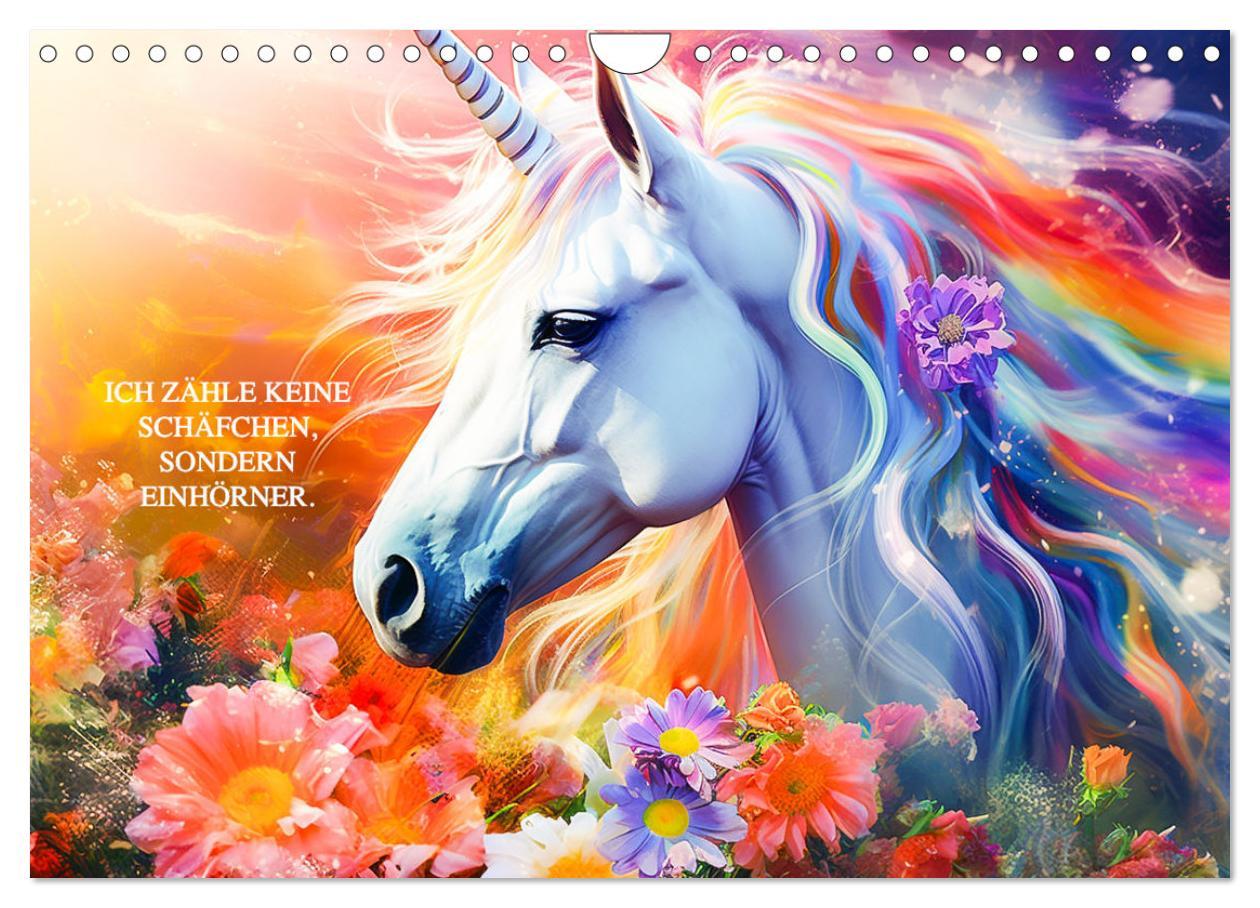 Bild: 9783383845666 | Einhorn und coole Sprüche (Wandkalender 2025 DIN A4 quer), CALVENDO...