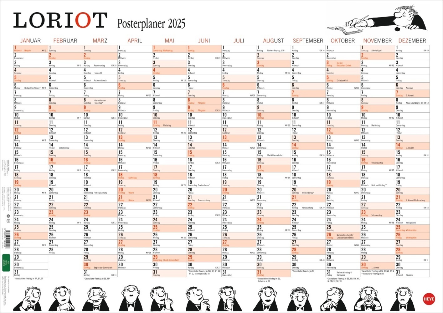 Cover: 9783756409204 | Loriot Posterplaner 2025 | Loriot | Kalender | Loseblatt-Ausgabe