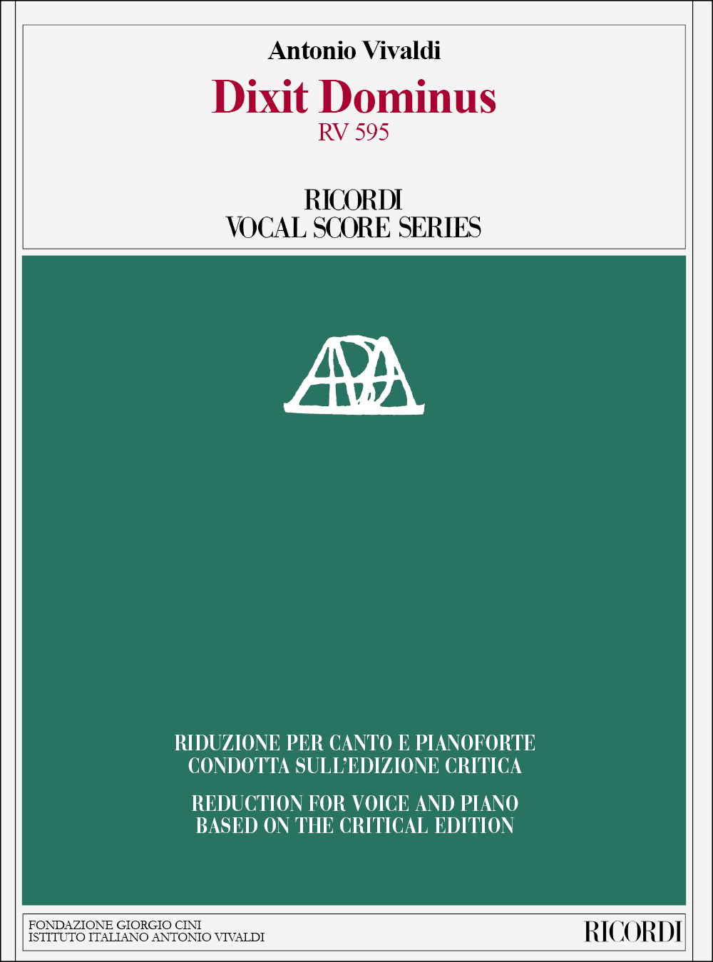 Cover: 9790041416229 | Dixit Dominus RV 595 | Antonio Vivaldi | UMPC Critical Editions | 2017